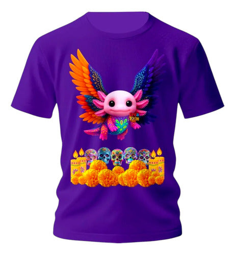 Playera Dia De Muertos Alebrije Ajolote Personaliza Ajolote