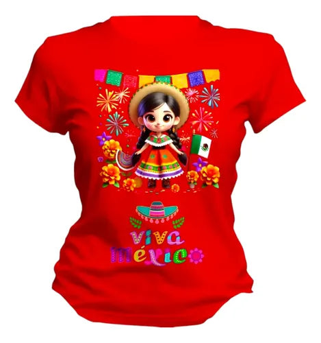 Playera Adelita Flores Mexicana15 De Septiembre Mujer