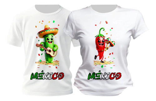 Duo Playera Chile Cactus Fiesta 15 De Septiembre Fiestas
