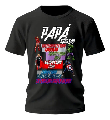 Playera Dia Del Padre Frase Papa Hijo Personajes Personaliza