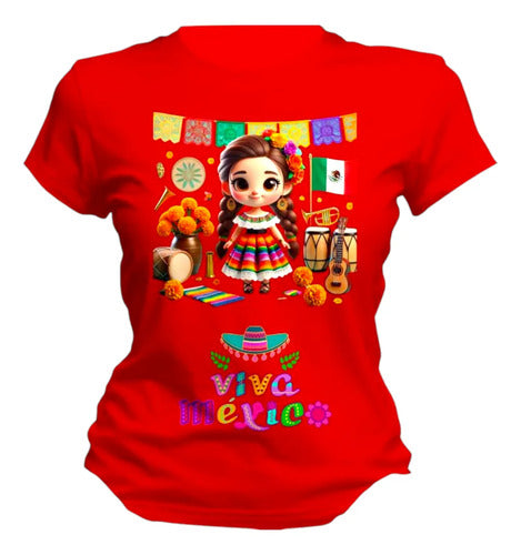 Playera Adelita Flores Mexicana15 De Septiembre Mujer