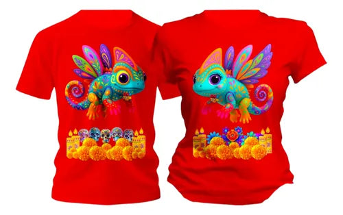 Duo Playeras Alebrijes Dia De Muertos Halloween Personaliza