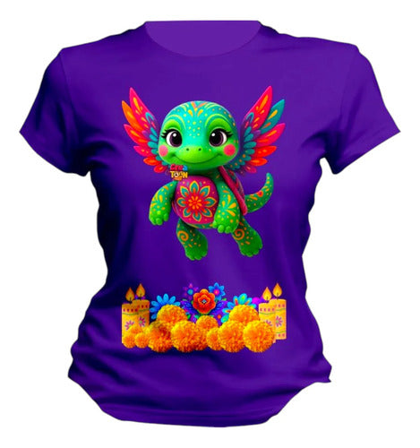 Playera Dia De Muertos Tortuga Alebrije Tortuga