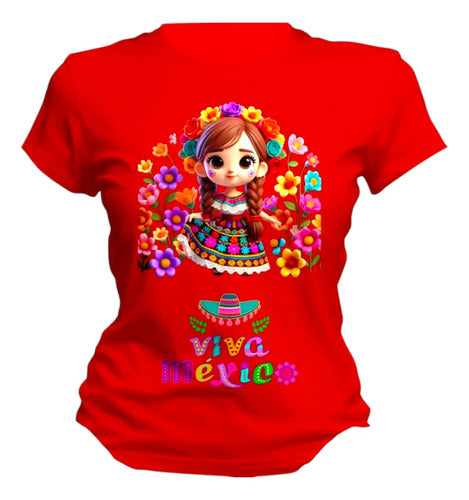 Playera Adelita Flores Mexicana15 De Septiembre Mujer