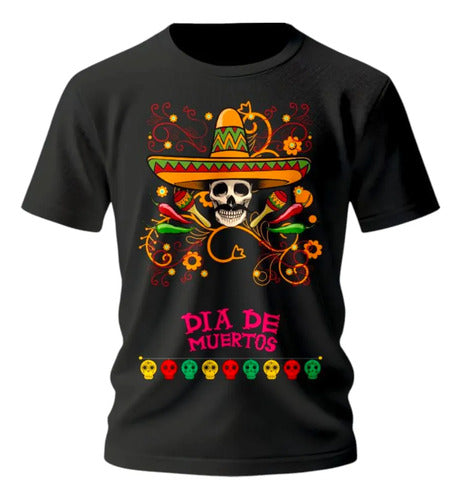 Playera Dia De Muertos Calavera Tradicional Halloween