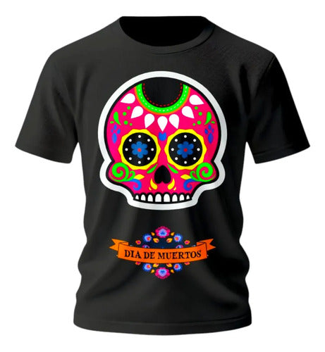 Playera Dia De Muertos Calaverita Todas Las Tallas Craneo