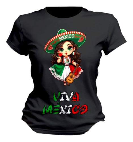 Playera Viva Mexico Adelita 15 De Septiembre Mujer Adelita
