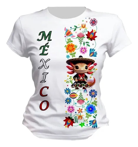 Playera Tradicional 15 De Septiembre Ajolote Lele Ajolota