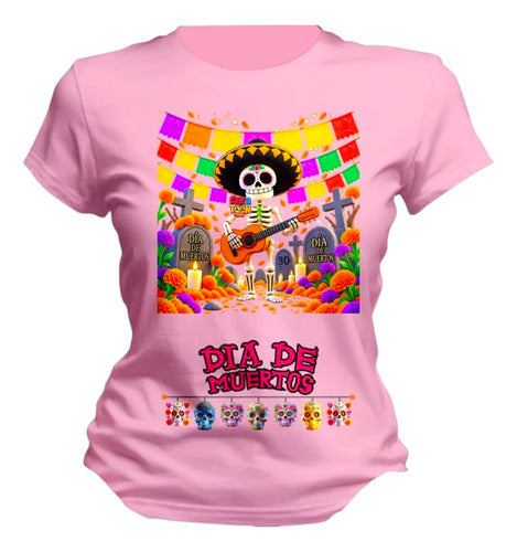 Playera Esqueleto Catrina Dia De Muertos Halloween