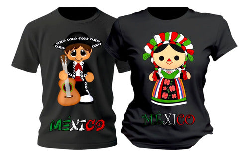 Duo De Playeras Mexico Marichi Lele 15 De Septiembre Duo