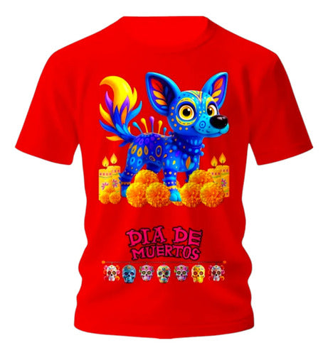 Playera Alebrije Perro Colores Día De Muertos Personalizada