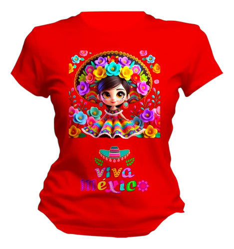 Playera Adelita Flores Mexicana15 De Septiembre Mujer