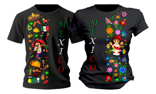 Duo Playera Mexico Lele Muñeca 15 De Septiembre Veracruzano