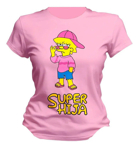 Playera Lisa Marge Simpson Super Mama Hija Colores