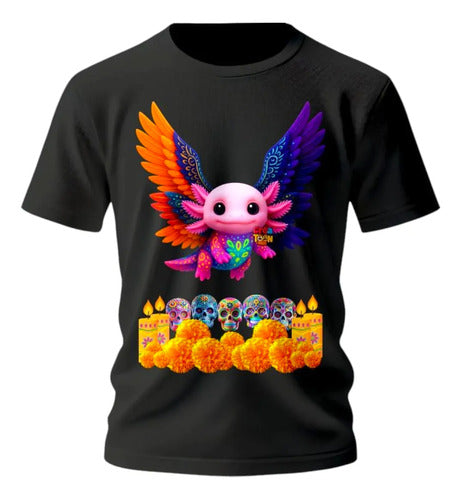 Playera Dia De Muertos Alebrije Ajolote Personaliza Ajolote