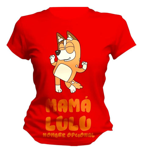 Playera Bluey Bingo Mamá Papá Hijo Personalizada Chilli Mama