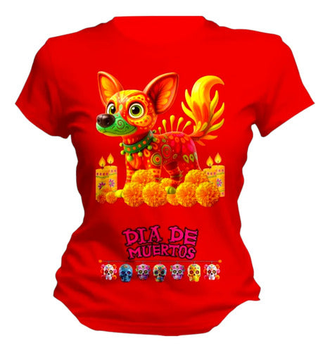 Playera Alebrije Perro Colores Día De Muertos Personalizada