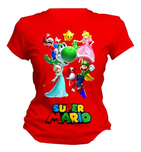 Playera Super Mario Bros Colores Peach Personaliza
