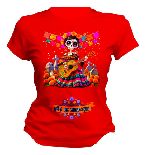 Playera Musico Dia De Muertos Calavera Catrin Y Catrina