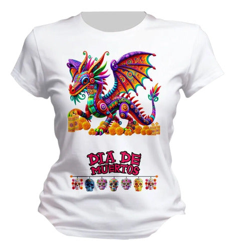 Playera Día De Muertos Dragón Alebrije Mexicano Dragon