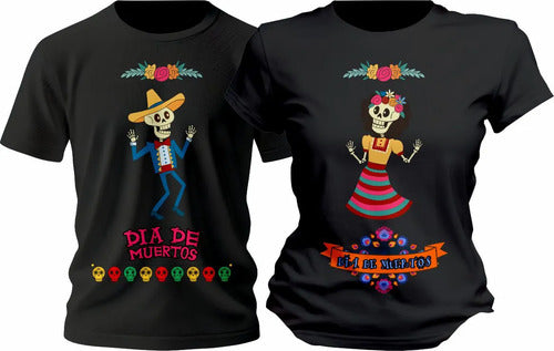 Playera Para Duo Calaveras Dia De Muertos Todas Las Tallas