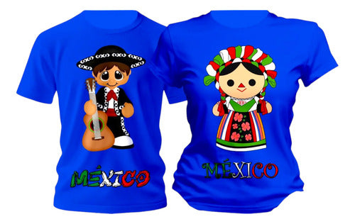 Duo De Playeras Mexico Marichi Lele 15 De Septiembre Duo