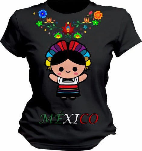 Playera Mexicana Dama Manga Corta Lele Personaliza Muñeca