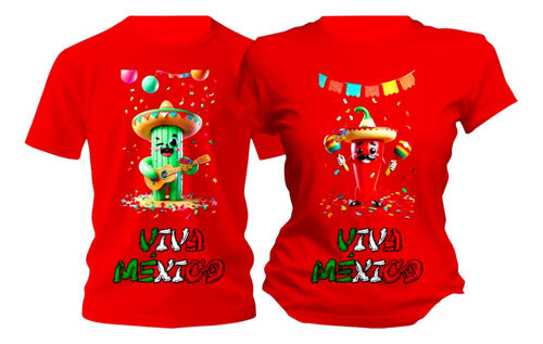 Duo Playera Chile Cactus Fiesta 15 De Septiembre Fiestas