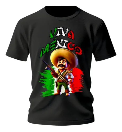 Playera Charro Charra Viva Mexico Bandera Fiestas Charro