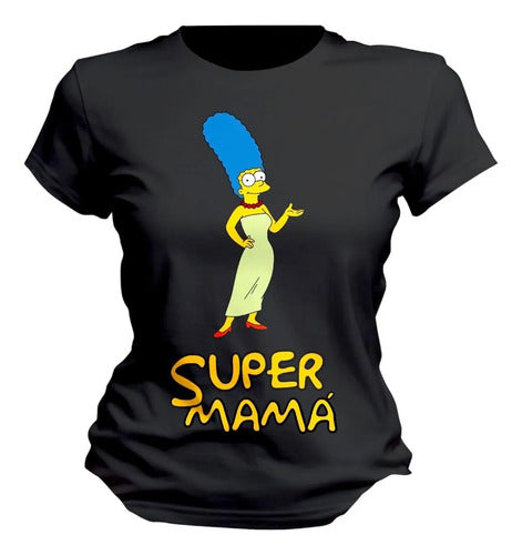 Playera Lisa Marge Simpson Super Mama Hija Colores