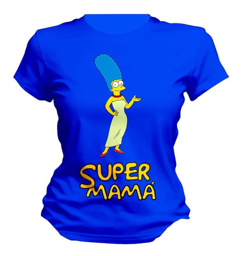 Playera Lisa Marge Simpson Super Mama Hija Colores
