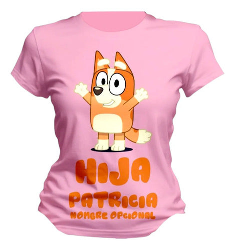 Playera Bluey Bingo Mamá Papá Hijo Personalizada Hija