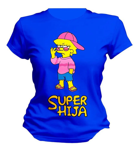 Playera Lisa Marge Simpson Super Mama Hija Colores