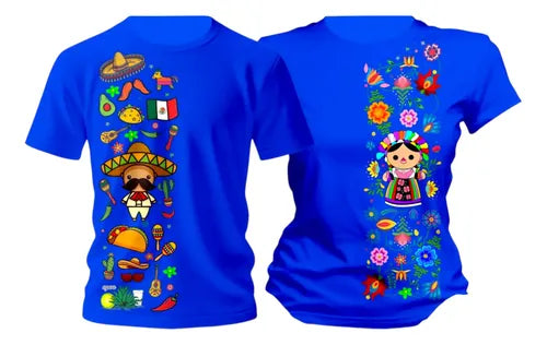 Duo Playeras Conjunto Pareja Tematica 15 Septiembre Mexico