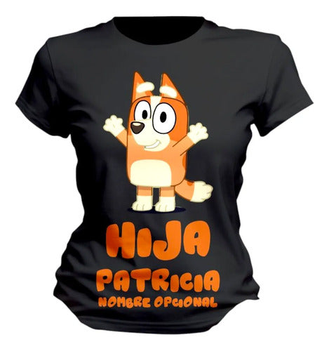 Playera Bluey Bingo Mamá Papá Hijo Personalizada Hija
