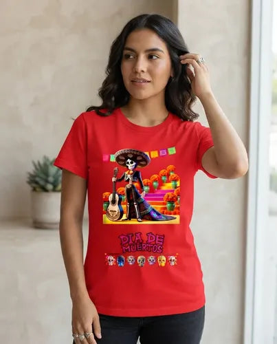 Playera Catrin Y Catrina Dia De Muertos Halloween Catrina