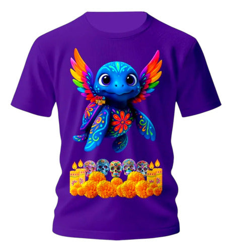 Playera Dia De Muertos Tortuga Alebrije Tortuga H