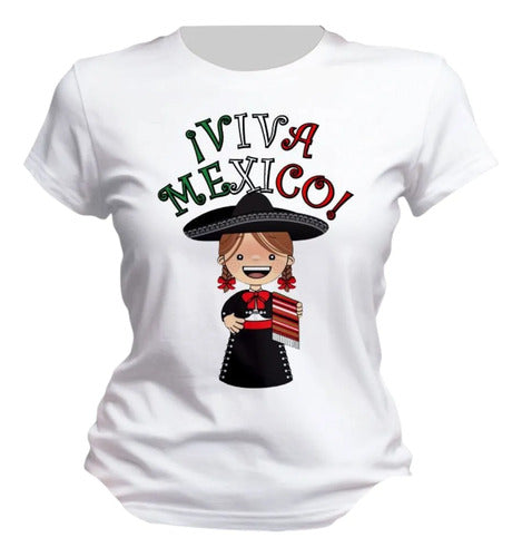 Playera Lele Adelita Viva Mexico 15 De Septiembre Mujer