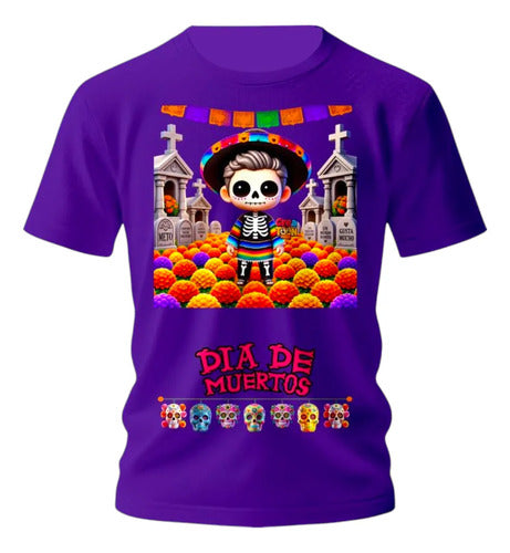 Playera Catrin Cementerio Dia De Muertos Personaliza Catrin