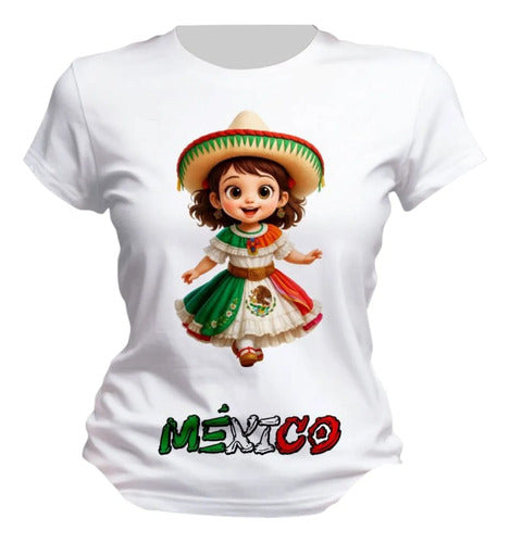 Playera Viva Mexico Adelita 15 De Septiembre Mujer Sombrero
