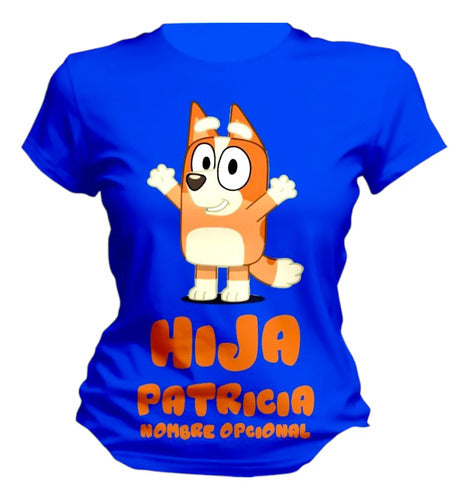 Playera Bluey Bingo Mamá Papá Hijo Personalizada Hija