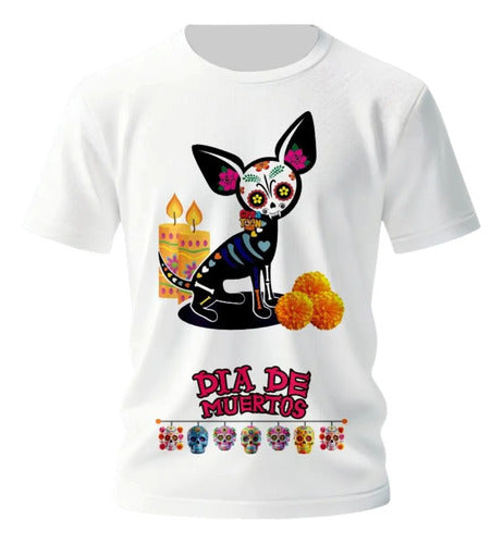 Playera Chihuahua Día De Muertos Alebrije Halloween