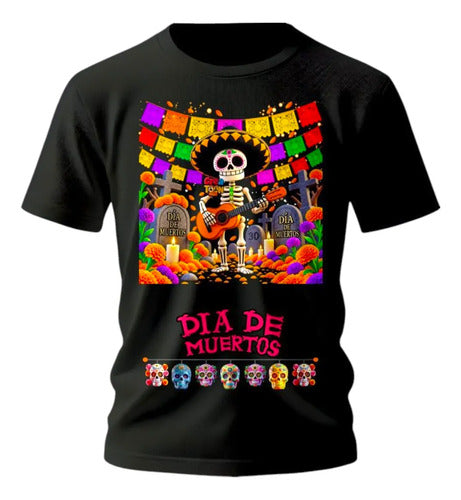 Playera Esqueleto Catrina Dia De Muertos Halloween