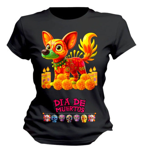 Playera Alebrije Perro Colores Día De Muertos Personalizada