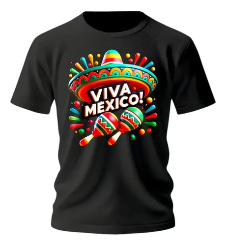 Playera Viva Mexico Sombrero 15 De Septiembre Sombrero Y