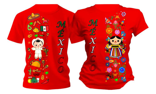 Duo Playera Mexico Lele Muñeca 15 De Septiembre Veracruzano