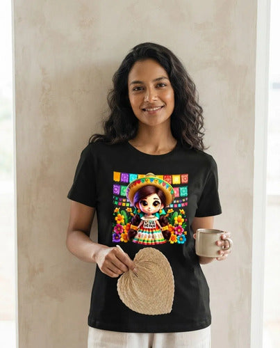 Playera Adelita Flores Mexicana15 De Septiembre Mujer