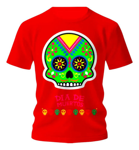 Playera Dia De Muertos Calavera Mexicana Folklorica Craneo