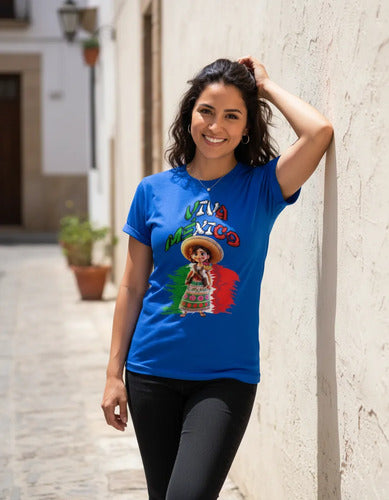 Playera Charro Charra Viva Mexico Bandera Fiestas Charra
