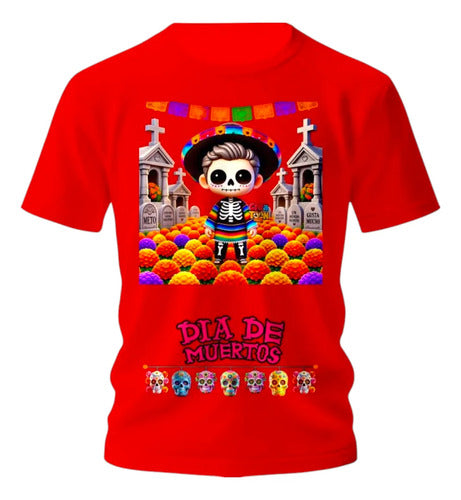 Playera Catrin Cementerio Dia De Muertos Personaliza Catrin